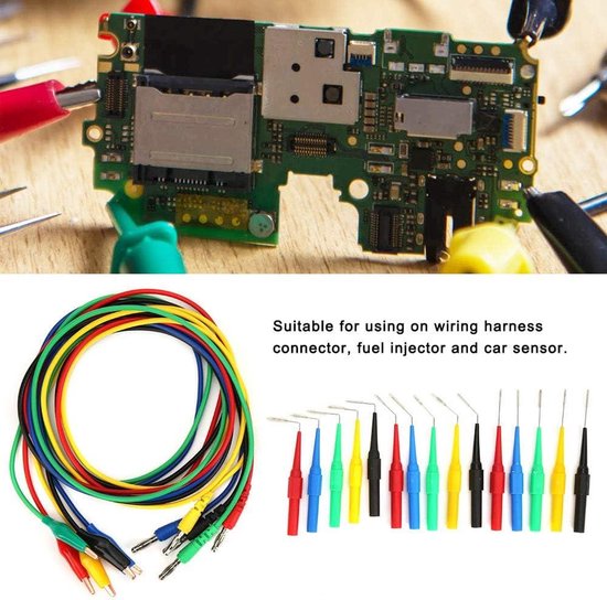 Cleqee Multimeter Messleitungen Kit 4 mm Bananenstecker Kabel Sonde mit 8 Stück