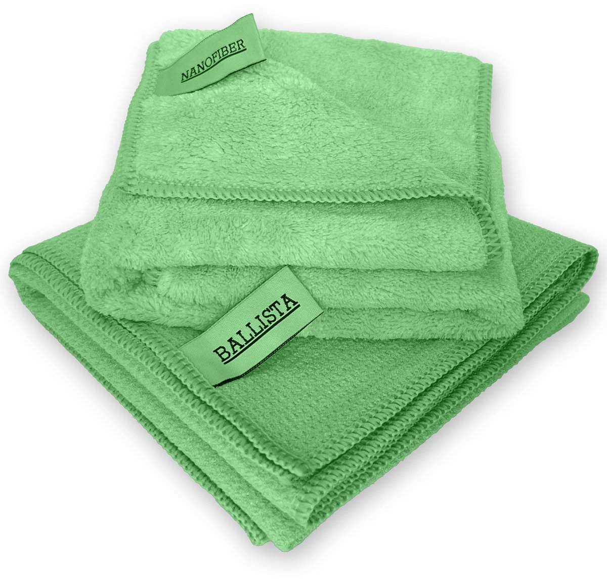 Goedkoopste Raamdoeken beide groen 1 droogdoek 45 x 60 cm met 1 Nanofiber schoonmaakdoek 40 x 40 cm origineel Ballista klasse 1 pure microvezel