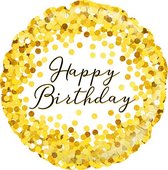 Oaktree - Folieballon Gold Confetti Happy Birthday