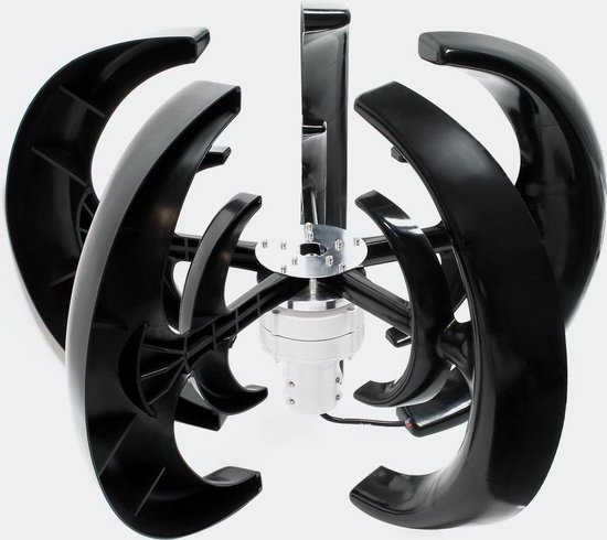Windturbine 12V, Windgenerator, 500W met 4 bladen zwarte verticale  generator voor