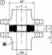 Wilo flens passtuk PN 6 F1 DN40x30mm