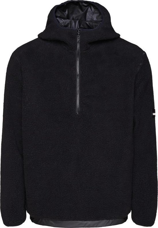 Rains Fleece Pullover Hoodie Black Unisex L/XL