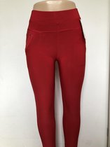 Comfortbroek/Legging - Damesbroek - Hoge taille – ROOD - Stretch – 6XL/7XL