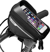 Nixnix® - Stuurtas met telefoonhouder - Zwart - Waterdicht - Fietstas - Stuur tas - Zadeltas - Voor Wielrennen , MTB , Mountainbike , Racefiets , Omafiets , Opafiets en andere Fiet