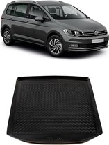 Kofferbakmat - kofferbakschaal op maat voor Volkswagen Touran - 2003 - 2015 - VW - zwart - hoogwaardig kunststof - waterbestendig - gemakkelijk te reinigen en afspoelbaar
