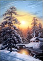 Diamond Painting Winter Sunzrise 50x 70 cm Wizardi