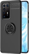 Voor Huawei P40 Pro Lenuo schokbestendige TPU beschermhoes met onzichtbare houder (zwart)