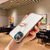 2-in-1 Plating TPU-beschermhoes met ringhouder voor iPhone 11 (blauw)