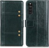 Voor Sony Xperia 10 III Peas Crazy Horse Texture Horizontale Flip Leren Case met Houder & Kaartsleuven & Portemonnee (Groen)