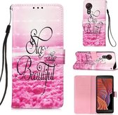 Voor Samsung Galaxy XCover 5 3D Schilderen Horizontale Flip Leren Case met Houder & Kaartsleuf & Portemonnee & Lanyard (mooi)