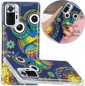 Voor Geschikt voor Xiaomi Redmi Note 10 Pro Luminous TPU-beschermhoes (Blue Owl)