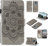 Voor OPPO Reno5 5G / Find X3 Lite Mandala Embossing Pattern Horizontale Flip PU lederen tas met houder & kaartsleuven & Walle & Lanyard (grijs)