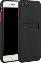 Card Slot Design Shockproof TPU beschermhoes voor iPhone 8 Plus & 7 Plus (zwart)