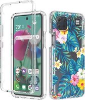 Voor LG K92 5G 2 in 1 hoog transparant geverfd schokbestendig PC + TPU beschermhoes (bananenblad)