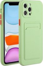 Card Slot Design Shockproof TPU beschermhoes voor iPhone 12 Pro Max (groen)
