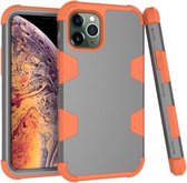 Contrastkleur siliconen + pc schokbestendig hoesje voor iPhone 11 Pro (grijs + oranje)