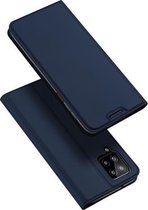 Voor Samsung Galaxy A22 4G (EU-versie) DUX DUCIS Skin Pro-serie Horizontale flip PU + TPU lederen tas met houder en kaartsleuven (blauw)