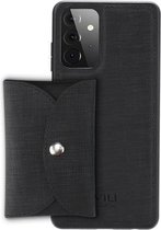 Voor Samsung Galaxy A52 5G ViLi T-serie TPU + PU geweven stof magnetische beschermhoes met portemonnee (zwart)