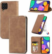 Voor Samsung Galaxy F62 Retro Skin Feel Business Magnetische Horizontale Flip Leren Case Met Houder & Kaartsleuven & Portemonnee & Fotolijst (Bruin)