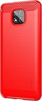 Voor Motorola Moto G Power 2021 MOFI Gentleness-serie Geborstelde textuur Koolstofvezel Zachte TPU-hoes (rood)