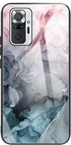 Voor Xiaomi Redmi Note 10 Pro / Note 10 Pro Max Abstract Marble Pattern Glass beschermhoes (abstract lichtroze)