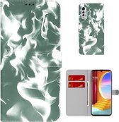 Voor LG Velvet / G9 Cloud Fog Pattern Horizontal Flip Leather Case met houder & kaartsleuf & portemonnee (donkergroen)