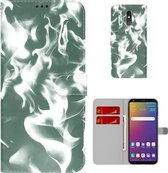 Voor LG Stylo 5 Cloud Fog Pattern Horizontal Flip Leather Case met Houder & Card Slot & Wallet (Donkergroen)