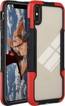 TPU + pc + acryl 3 in 1 schokbestendige beschermhoes voor iPhone XS / X (rood)