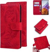 Voor Xiaomi Mi 11 Pro Tiger Embossing Pattern Horizontale flip lederen tas met houder & kaartsleuven & portemonnee (rood)