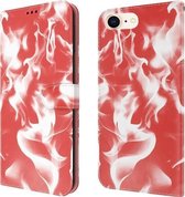 Cloud Fog Pattern Horizontale Flip lederen hoes met houder & kaartsleuf & portemonnee voor iPhone SE 2020 & 8 & 7 (rood)