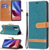 Voor Xiaomi Mi 11i / Poco F3 / Redmi K40 Kleuraanpassing Denim Textuur Horizontale Flip Leren Case met Houder & Kaartsleuven & Portemonnee & Lanyard (Groen)