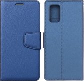 Voor Samsung Galaxy A52 5G / 4G zijden textuur horizontale flip lederen tas met houder & kaartsleuven & portemonnee & fotolijst (blauw)