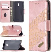 Voor Nokia C1 Plus Bijpassende Kleur Krokodil Textuur Horizontale Flip PU Lederen Case met Portemonnee & Houder & Kaartsleuven (Rose Goud)