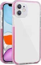 Kleurrijke serie schokbestendige krasbestendige TPU + acryl beschermhoes voor iPhone 12 Mini (rozerood)