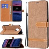 Voor Nokia G20 Kleuraanpassing Denim Textuur Horizontale Flip Leren Case met Houder & Kaartsleuven & Portemonnee & Lanyard (Bruin)