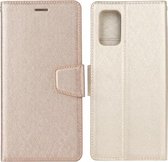 Voor Huawei P smart 2021 / Y7a Zijden Textuur Horizontale Flip Leren Case met Houder & Kaartsleuven & Portemonnee & Fotolijst (Goud)