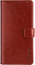 Voor OPPO F19 Pro idewei Crazy Horse Texture Horizontale Flip lederen tas met houder & kaartsleuven & portemonnee (bruin)