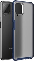 Voor Samsung Galaxy A22 4G Vierhoekige schokbestendige TPU + pc-beschermhoes (blauw)