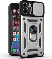 Sliding Camera Cover Design TPU + PC beschermhoes voor iPhone 12 Pro (zilver)