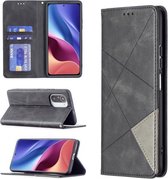 Voor Xiaomi Mi 11i / Poco F3 / Redmi K40 Ruit Textuur Horizontale Flip Magnetische Lederen Case met Houder & Kaartsleuven (Zwart)