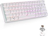 RK61 61 toetsen Bluetooth / 2.4G draadloos / USB bedraad Drie modi Bruine schakelaar Tablet Mobiel gaming Mechanisch toetsenbord met RGB-achtergrondverlichting, kabellengte: 1,5 m (wit)