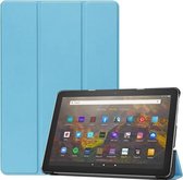 Voor Amazon Fire HD 10 (2021) Custer Texture Horizontale flip lederen tas met drievoudige houder en slaap- / wekfunctie (hemelsblauw)