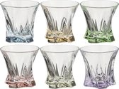 Gekleurde waterglazen COOPER - kristallen glazen - set 6 stuks