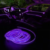 LED -- Fil EL -- 5 mètres -- Éclairage intérieur de voiture -- Violet -- Connexion USB
