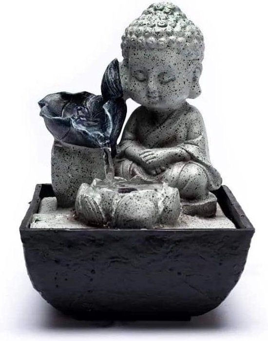 Petite fontaine d'eau Bouddha (14 x 14 x 21,5 cm)