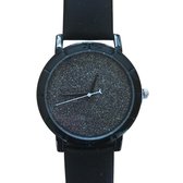 Horloge -zwart-glitters-4 cm -Charme Bijoux
