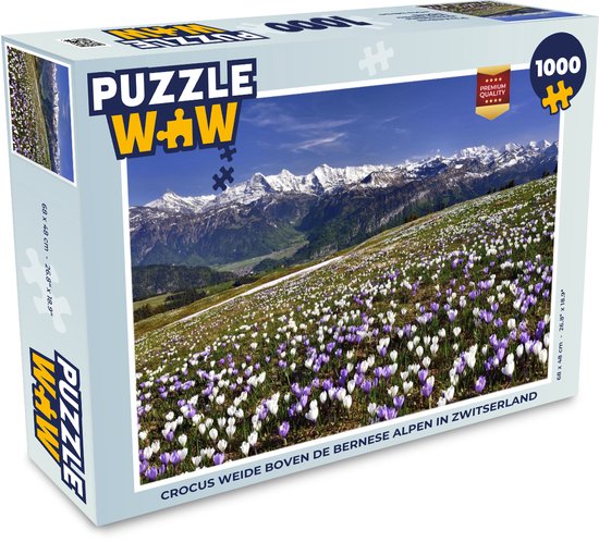 Puzzel Crocus weide boven de Bernese Alpen in Zwitserland - Legpuzzel -  Puzzel 1000... | bol.com