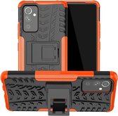 Voor Samsung Galaxy A82 Bandentextuur Schokbestendig TPU + pc-beschermhoes met houder (oranje)