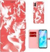 Voor Huawei P30 Lite/nova 4e Cloud Fog Pattern Horizontal Flip Leather Case met houder & kaartsleuf & portemonnee (rood)