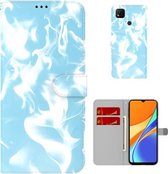 Voor Xiaomi Redmi 9C Cloud Fog Pattern Horizontal Flip Leather Case met houder & kaartsleuf & portemonnee (hemelsblauw)